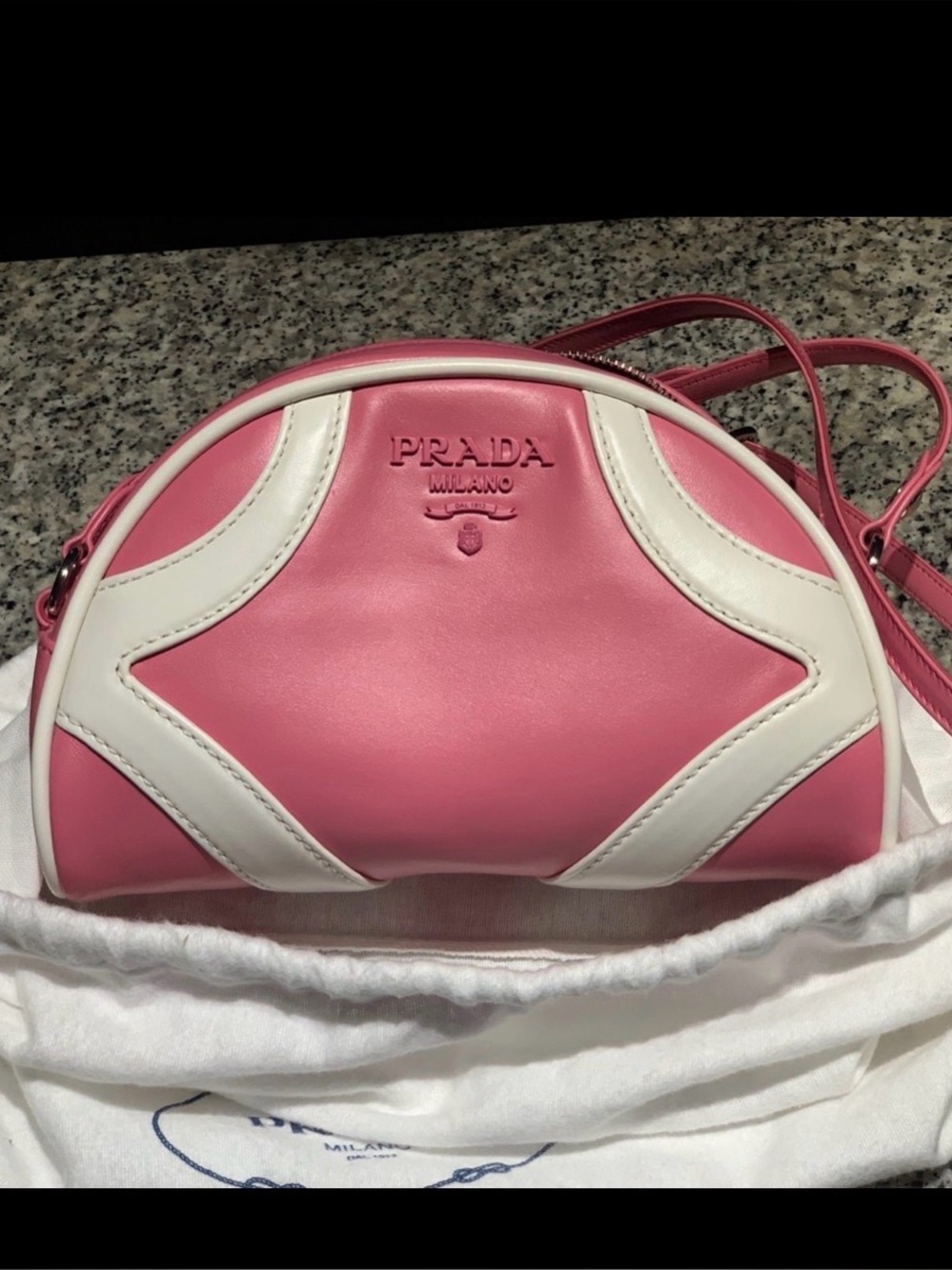 Calf skin Leather Prada Bowling cross body
